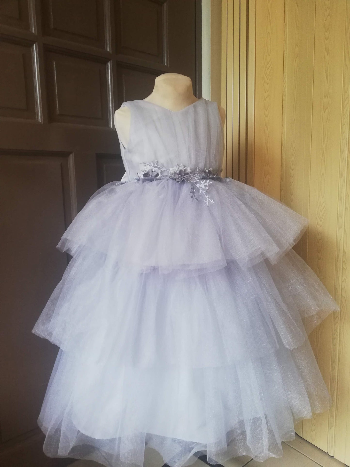 Rose Dress in Light Gray