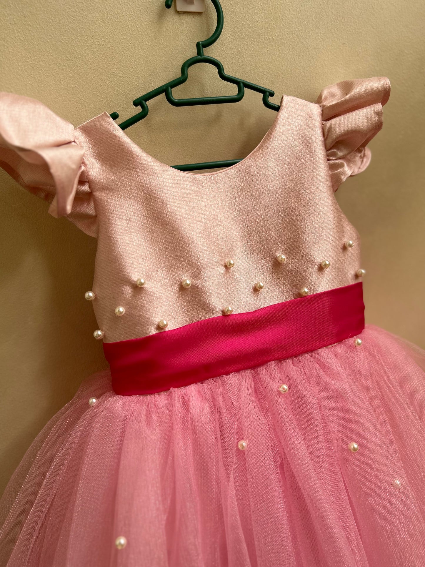 Frances Dress in Light Pink with Pearl Accents (Modified)