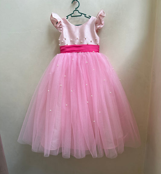 Frances Dress in Light Pink with Pearl Accents (Modified)