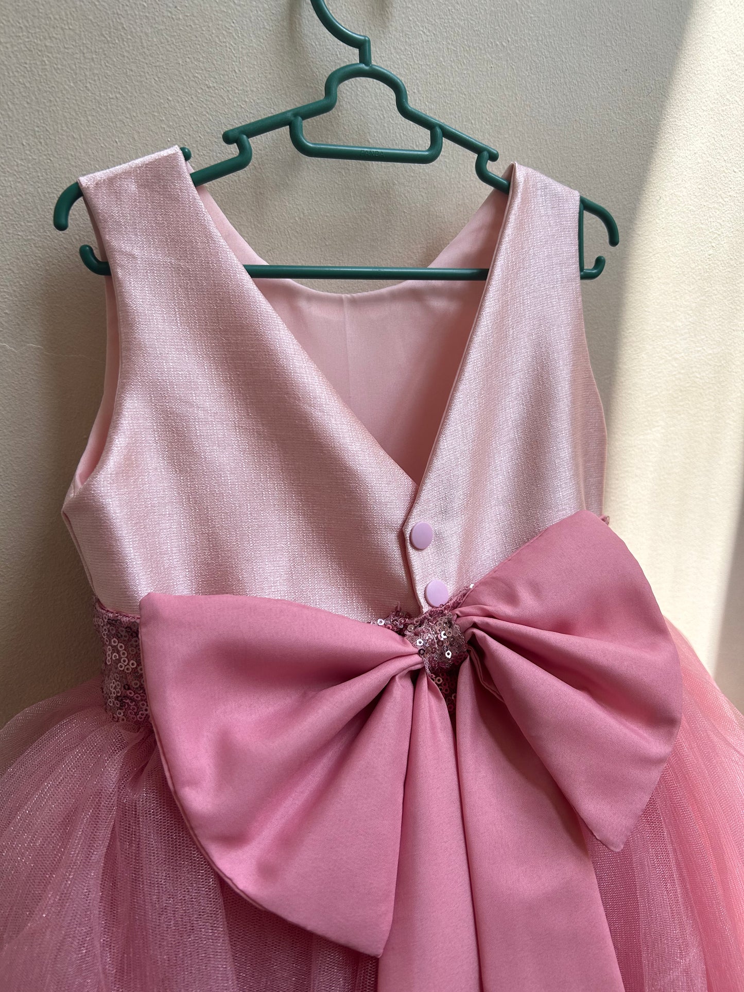 Macy Dress in Blush with sequined belt (Modified)