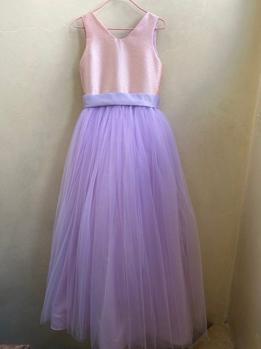 Macy Dress (two-toned) in Lilac and Blush