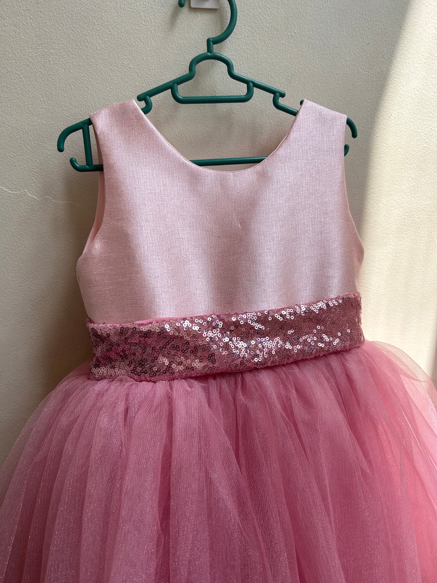 Macy Dress in Blush with sequined belt (Modified)