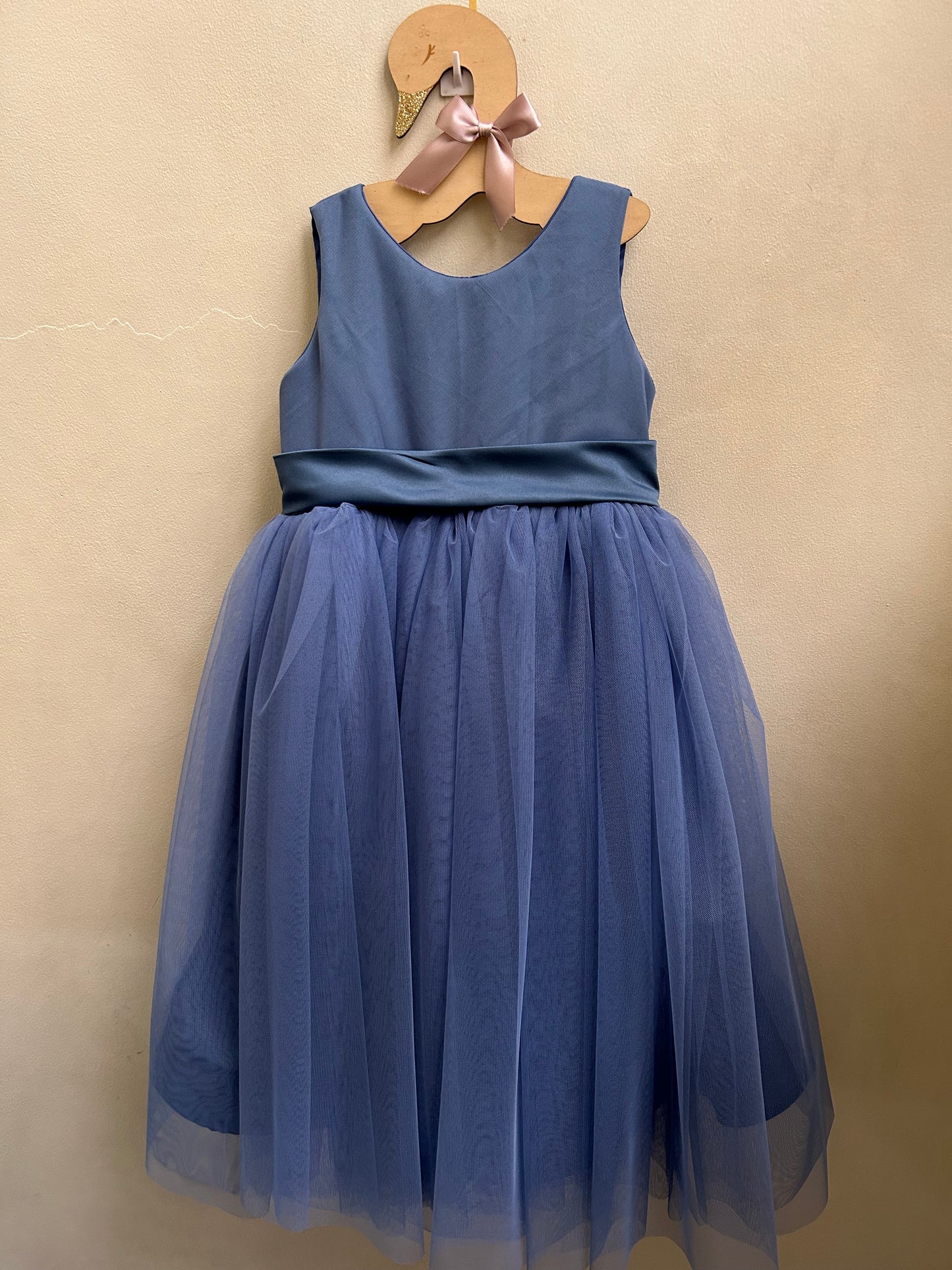 Macy Dress in Dusty Blue