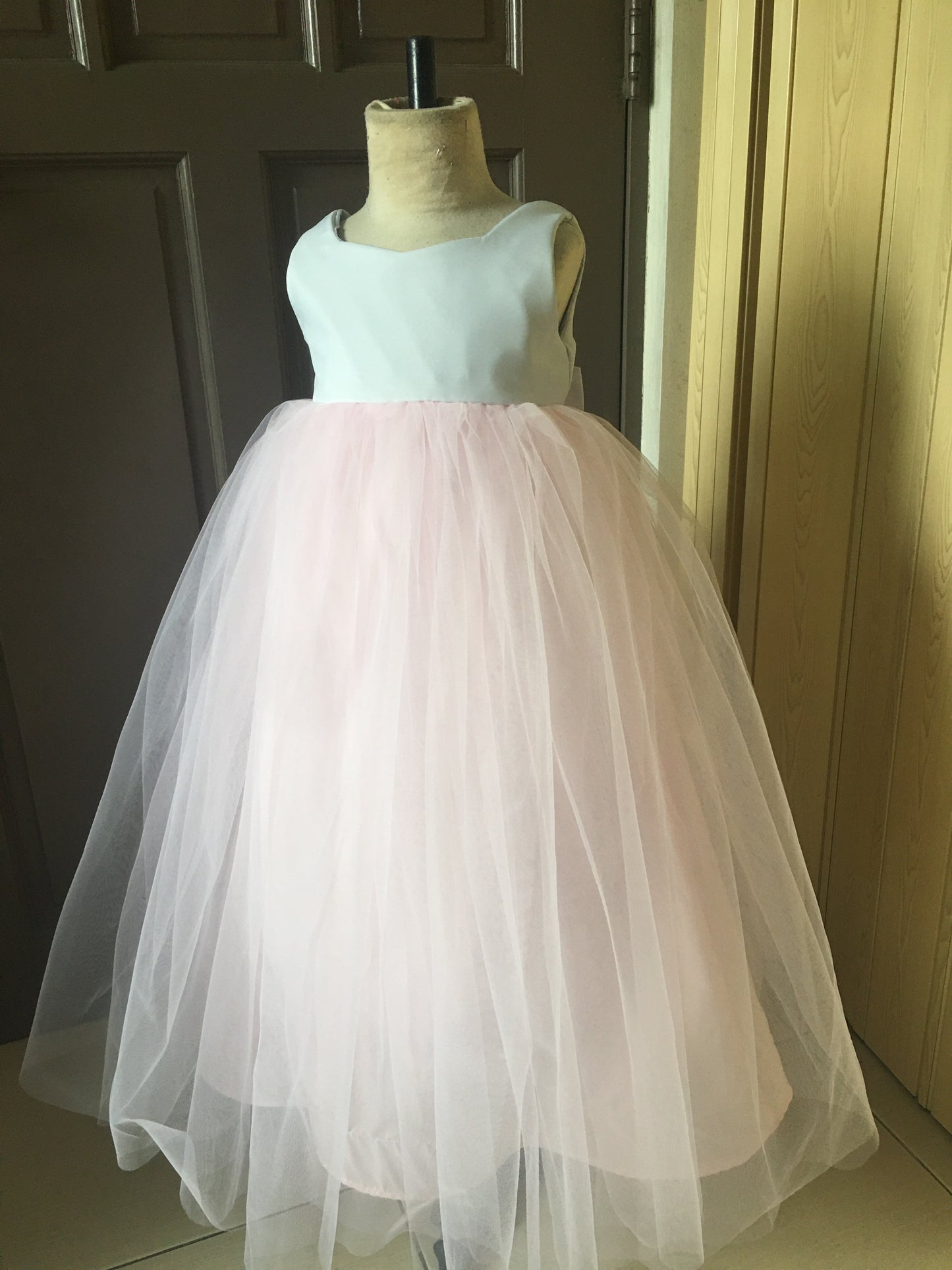 Princess Dress in Light Gray and Light Pink