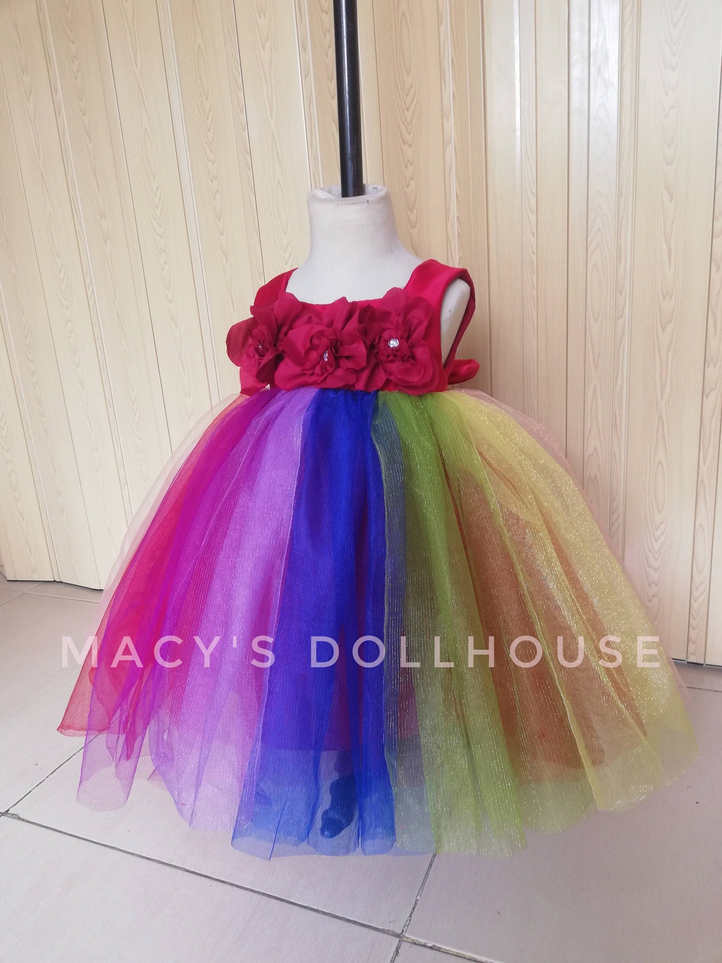 Princess Dress in Colorful Rainbow