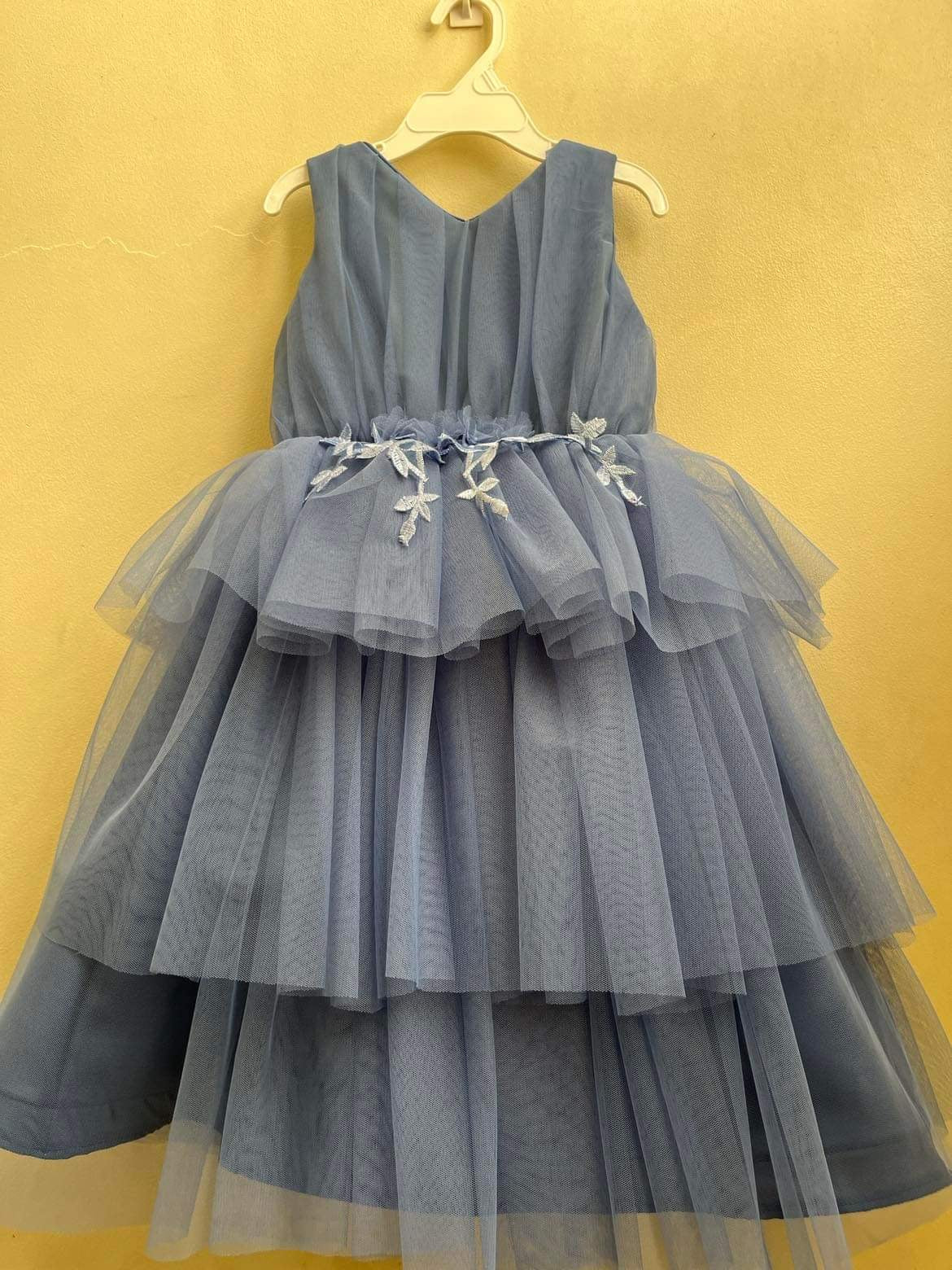 Rose Dress in Dusty Blue