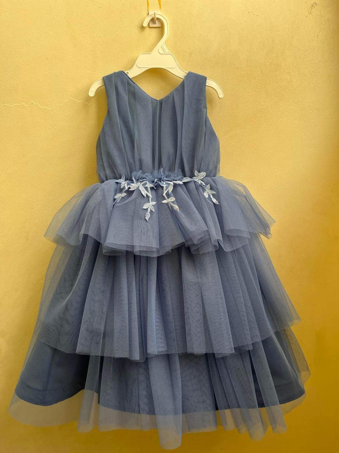 Rose Dress in Dusty Blue