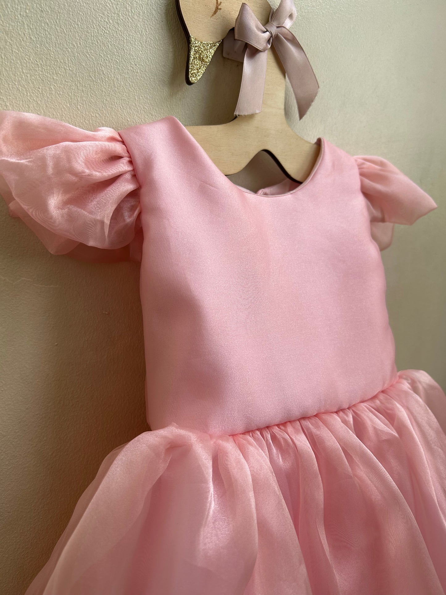 Cassy Organza Dress in Blush Pink