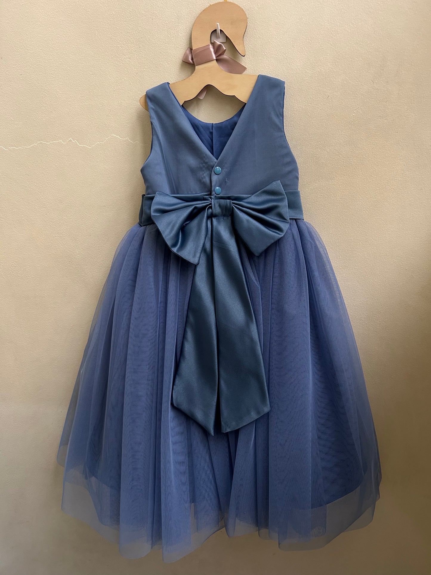 Macy Dress in Dusty Blue