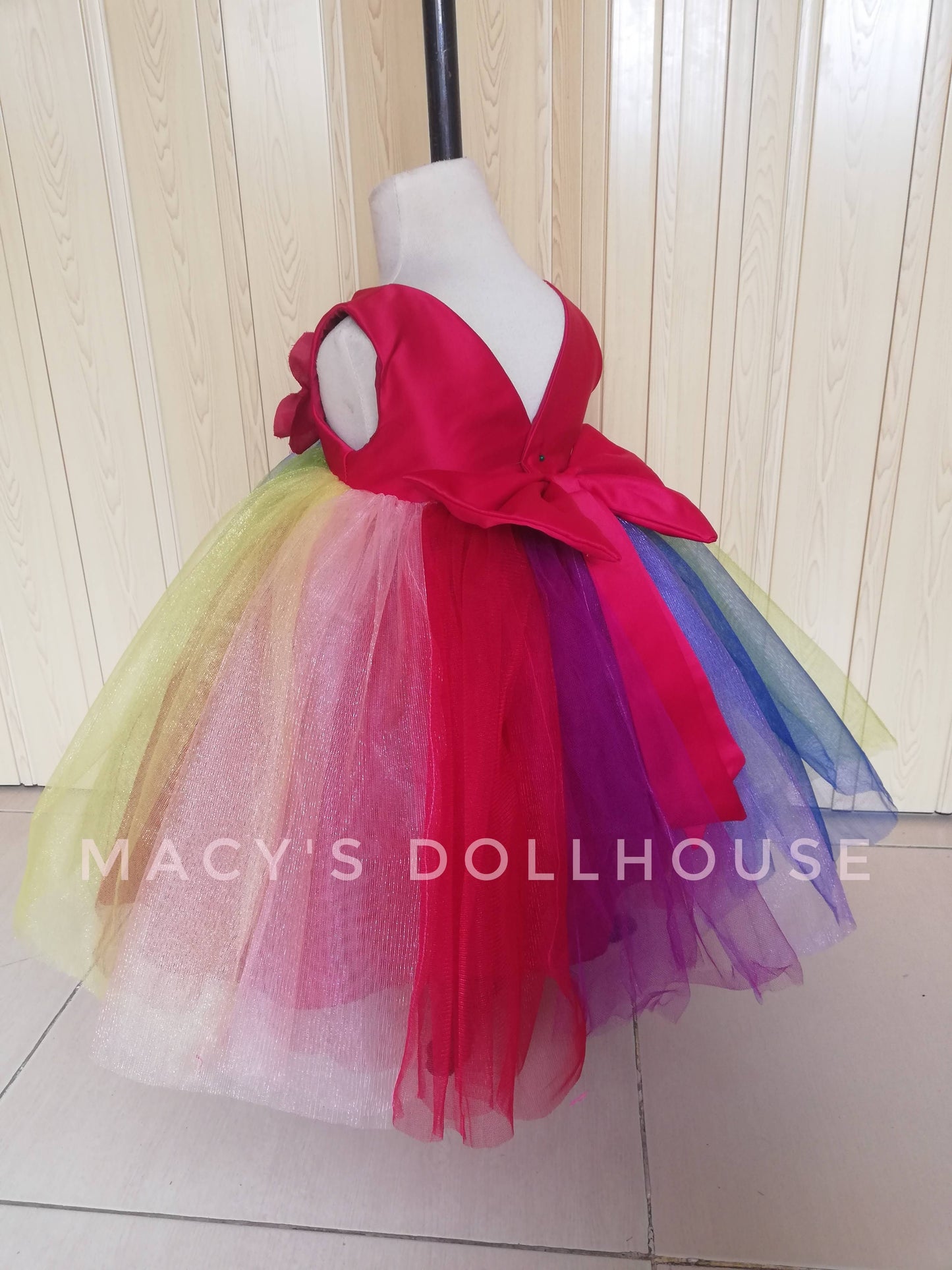 Princess Dress in Colorful Rainbow