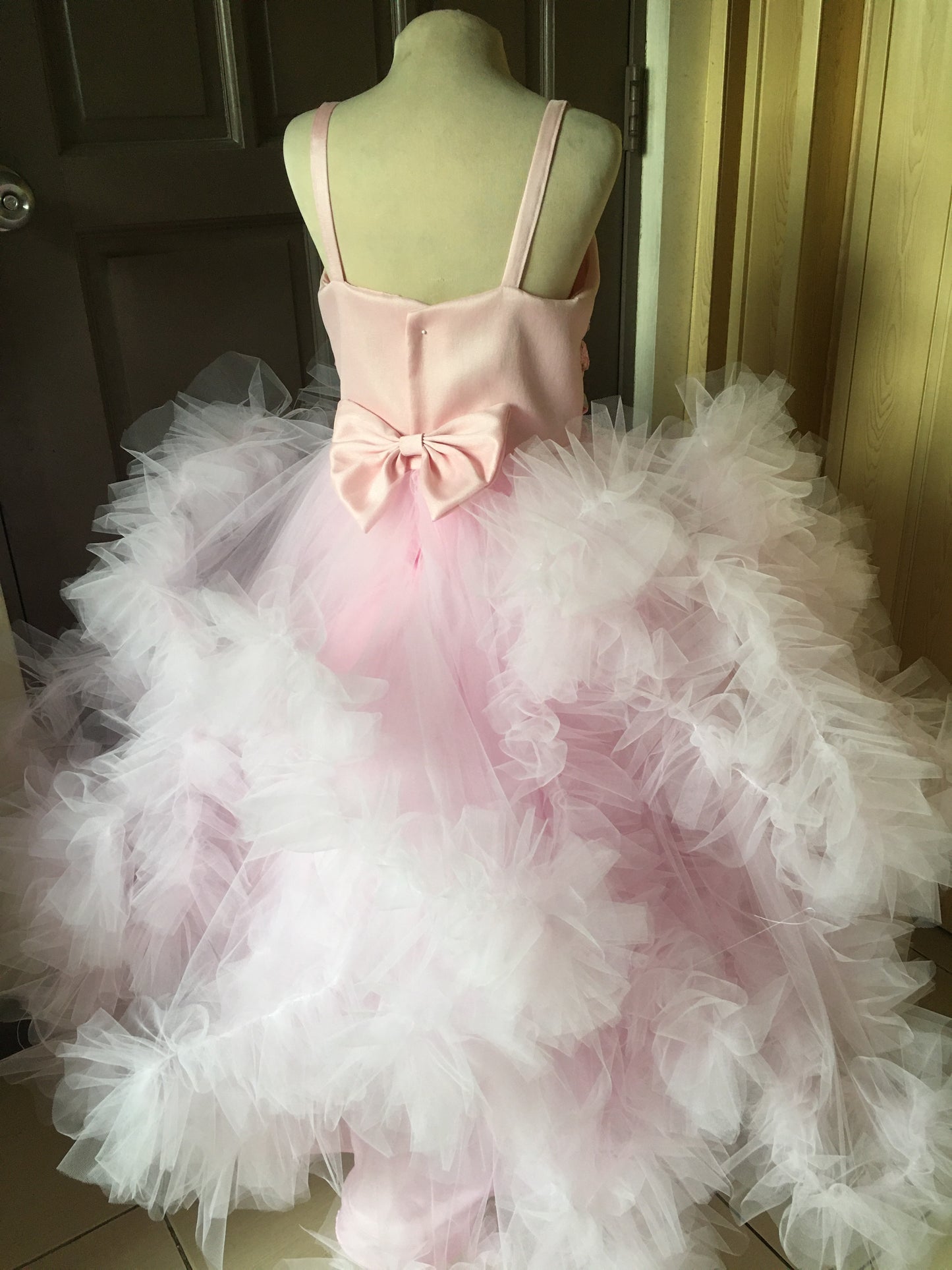 Victoria Cloud Dress in Light Pink with Spaghetti Straps