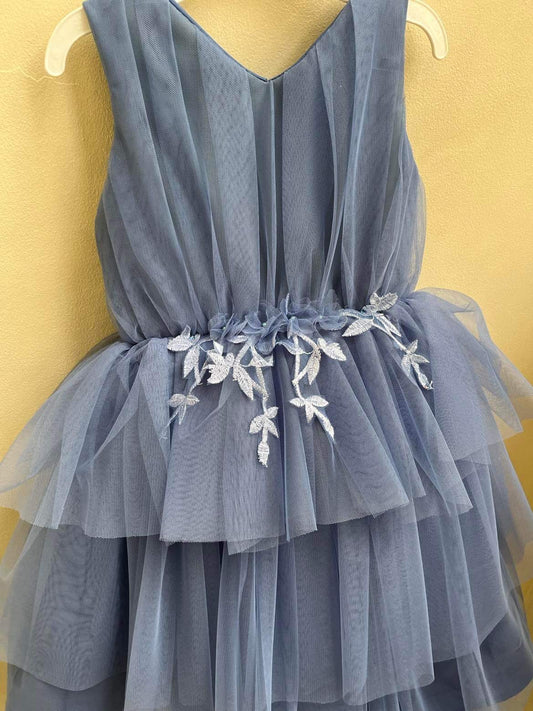 Rose Dress in Dusty Blue