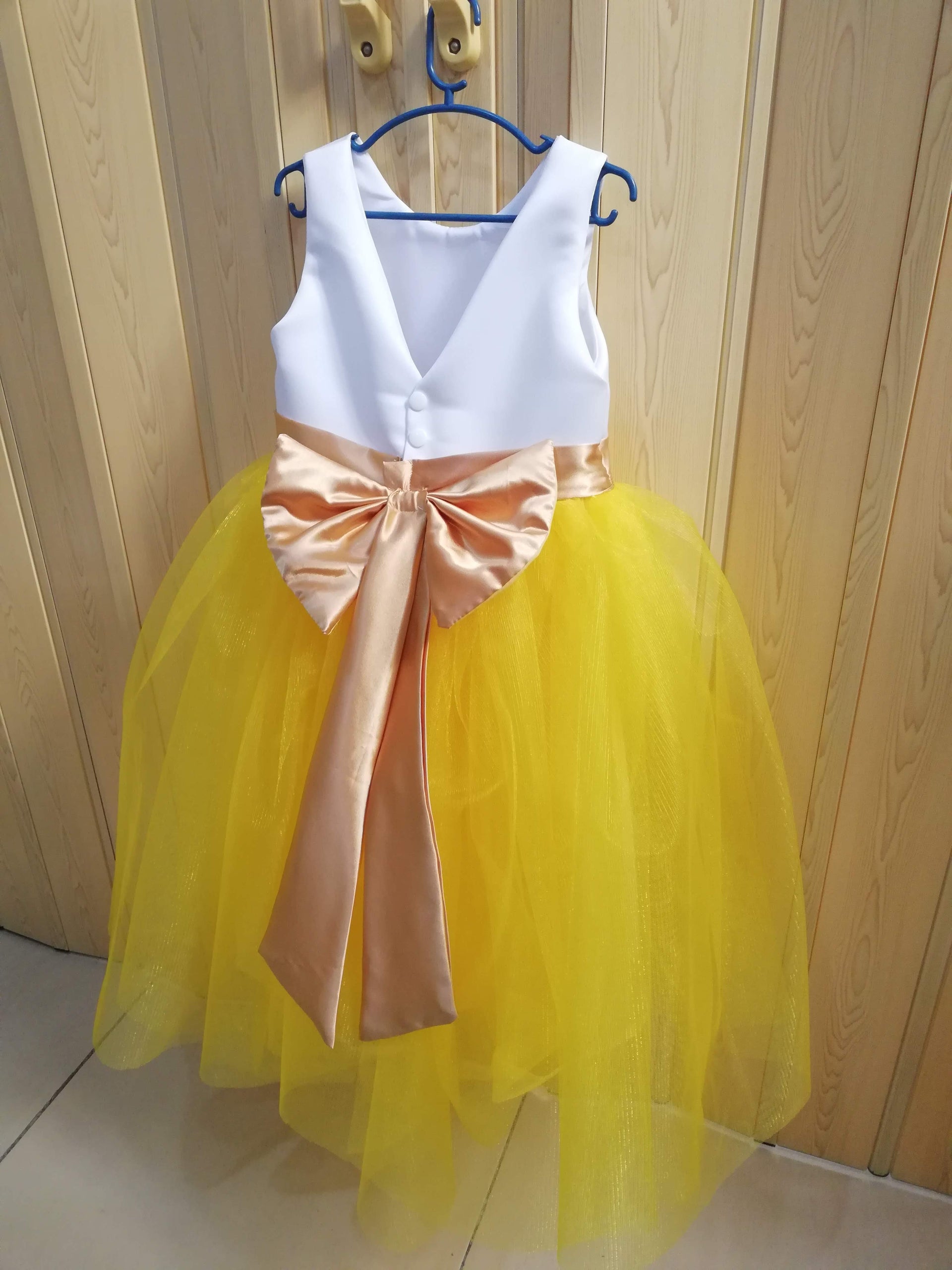 macys white and gold dress Macy Dress in White Yellow Gold – Macy's Dollhouse