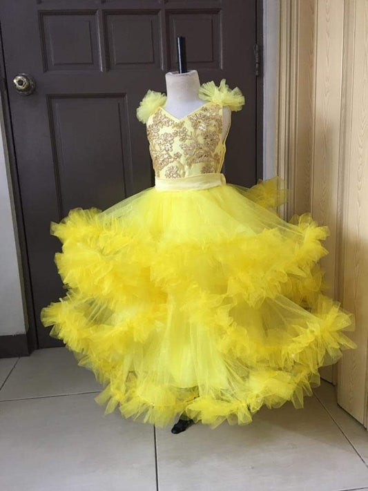 Victoria Cloud Dress in Yellow Two Way