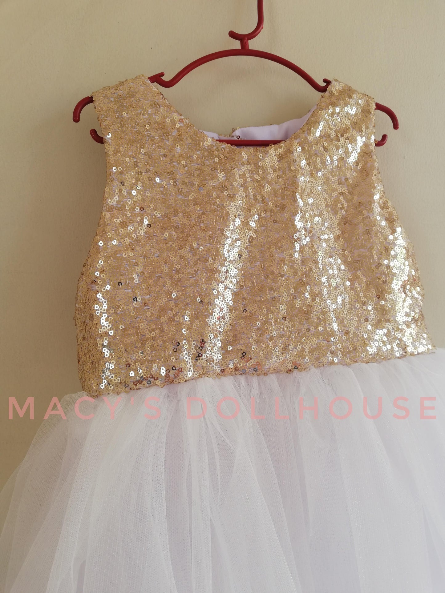 Sparkle Dress in Gold and White