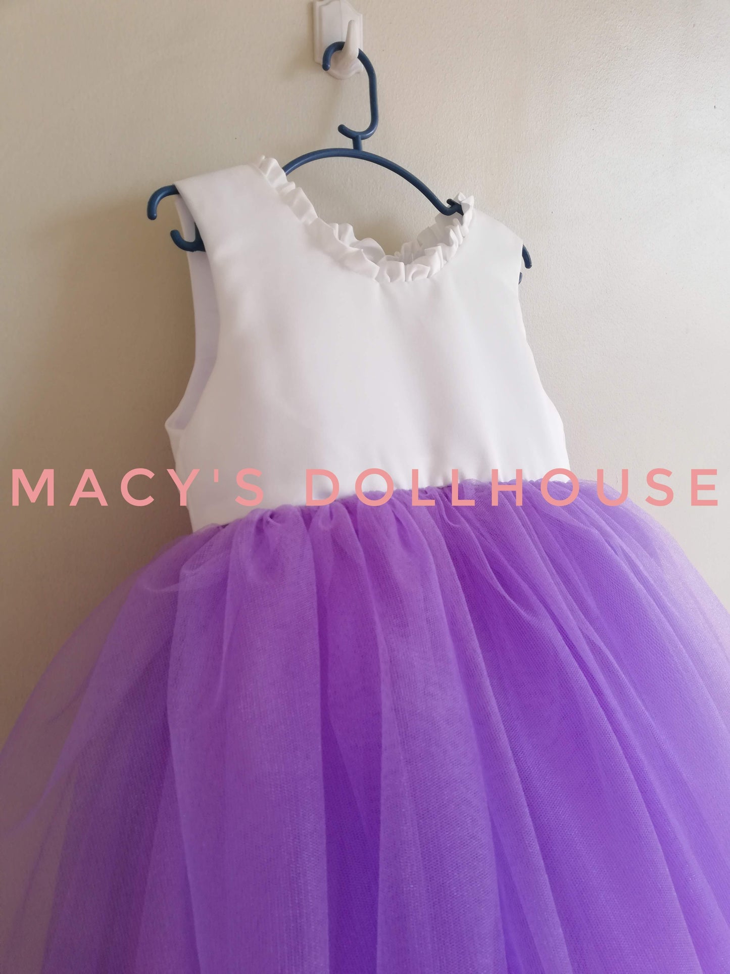 Antonia Dress in White and Lavender