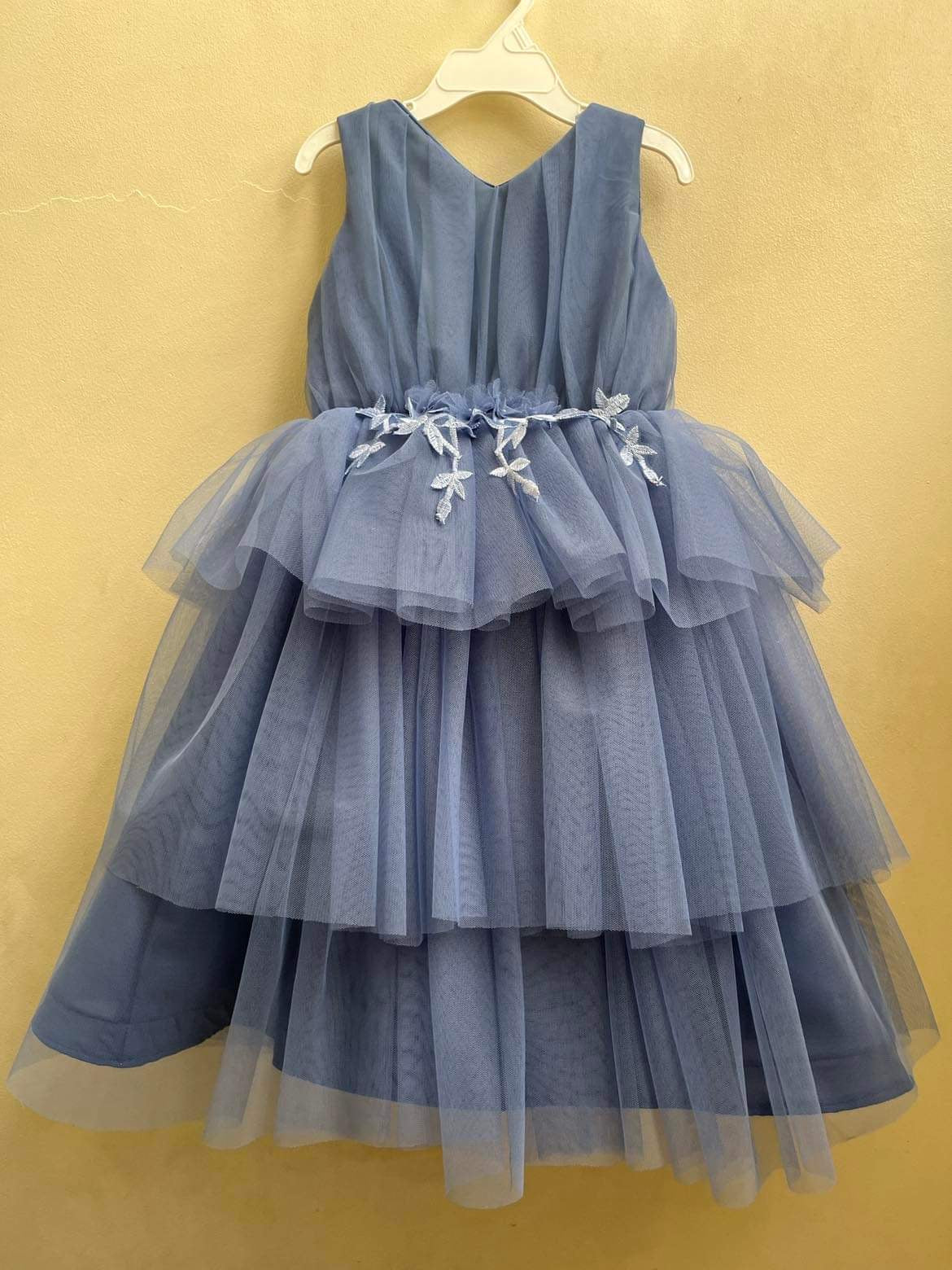 Rose Dress in Dusty Blue