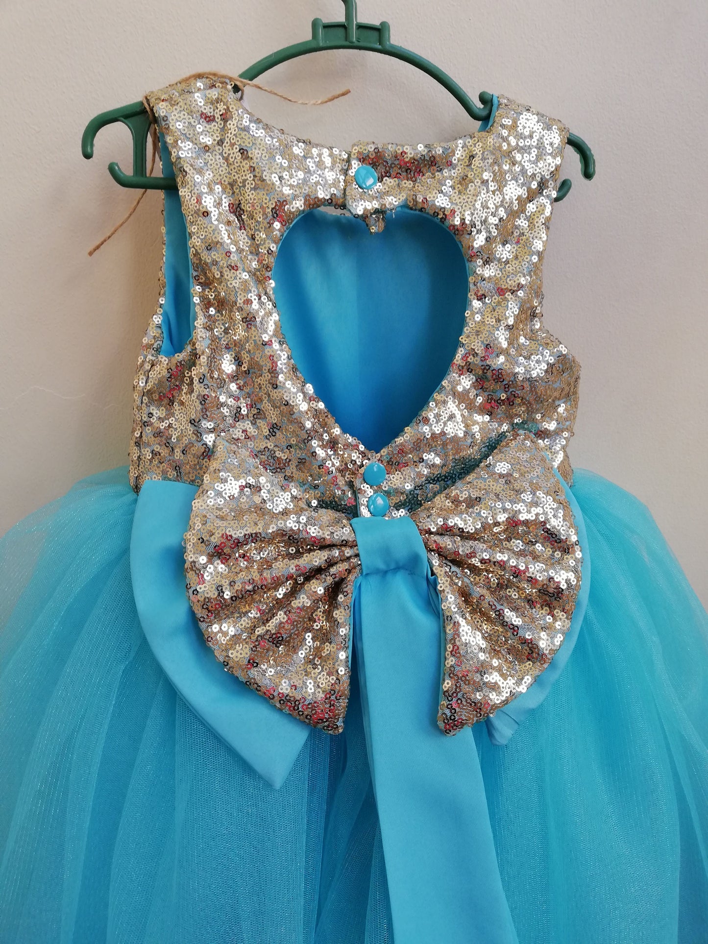 Sparkle Dress in Teal and Gold