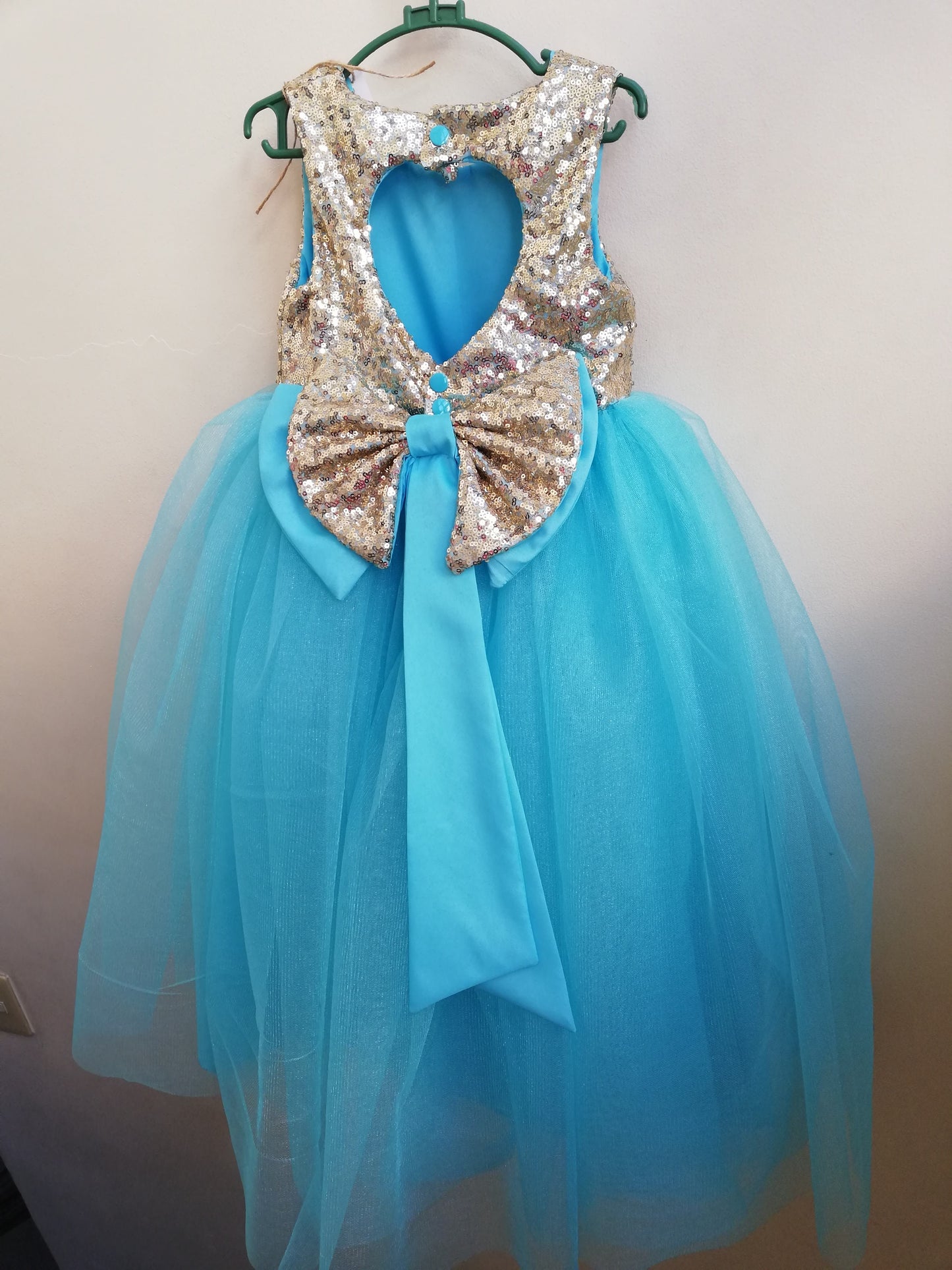 Sparkle Dress in Teal and Gold