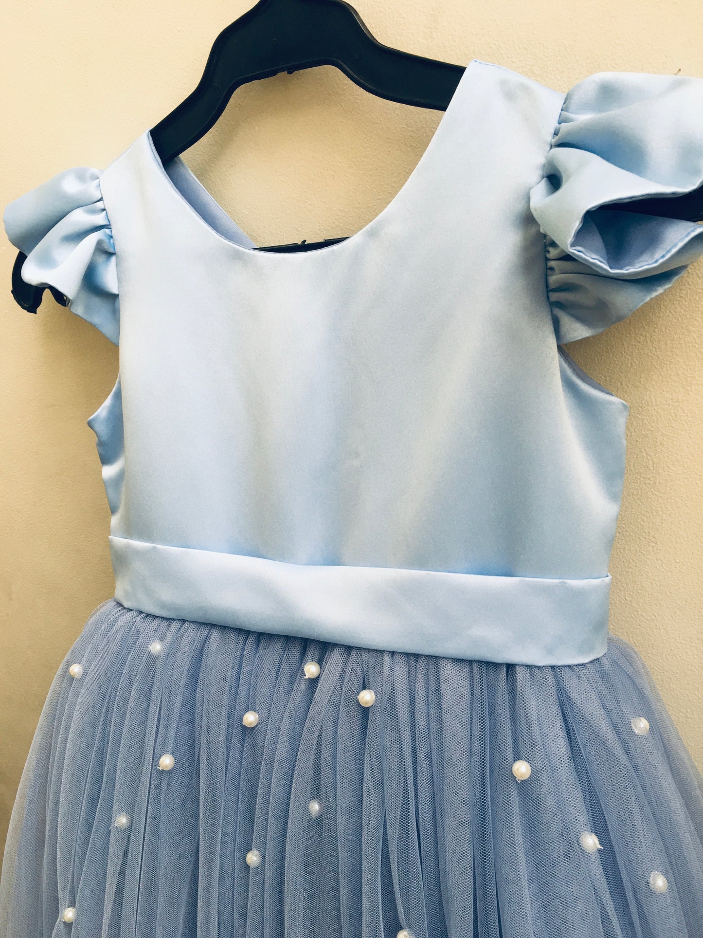 Frances Dress in Powder Blue with Pearls (Modified)